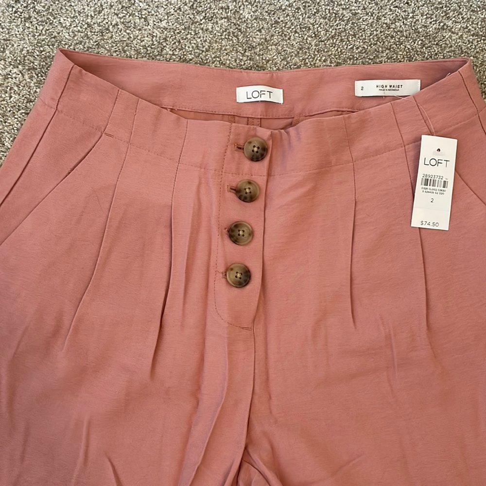 Loft wide leg high waist capri pants